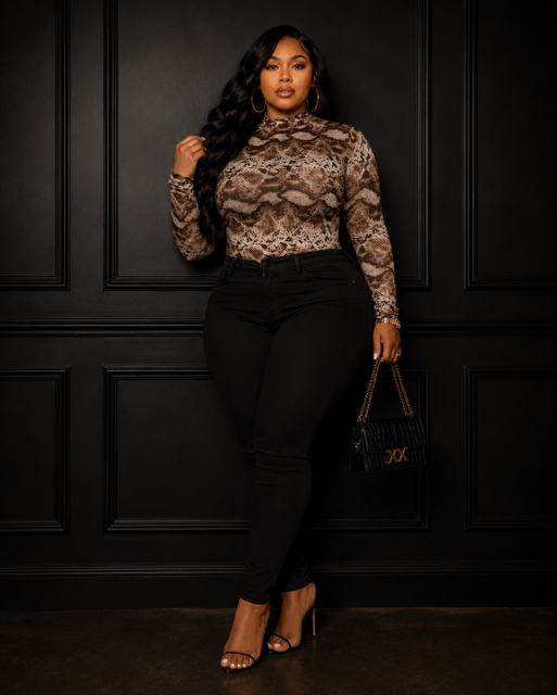 Sultry Sheer Mesh Long Sleeve Top