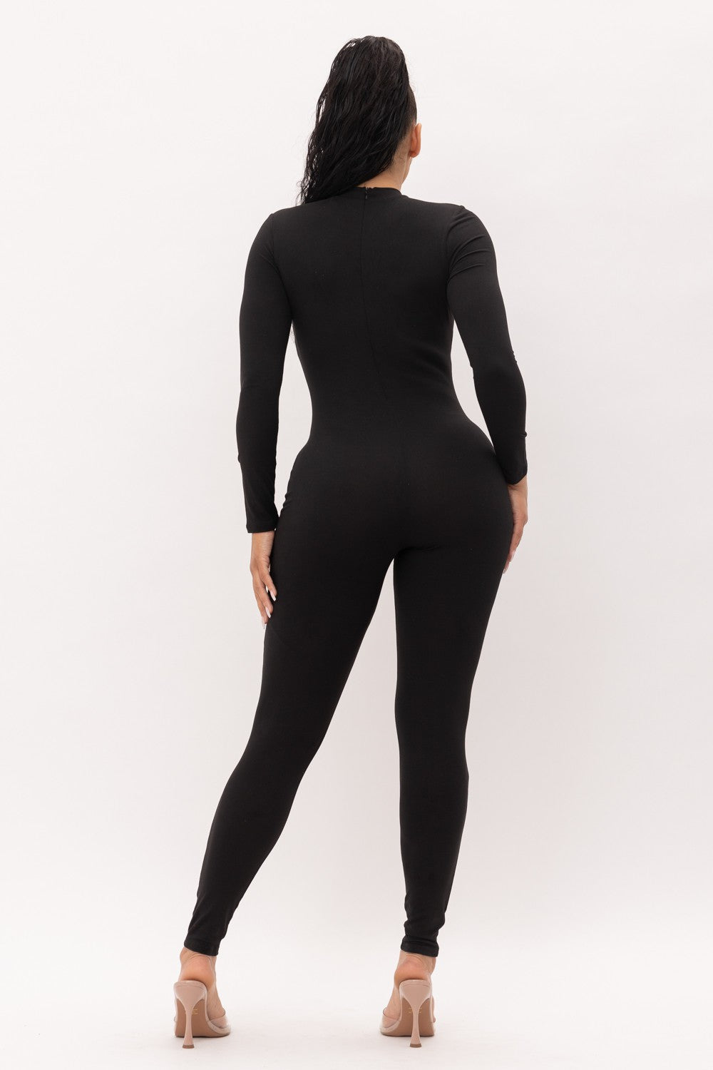 Long Sleeve Ripped Side Cutout Jumpsuit