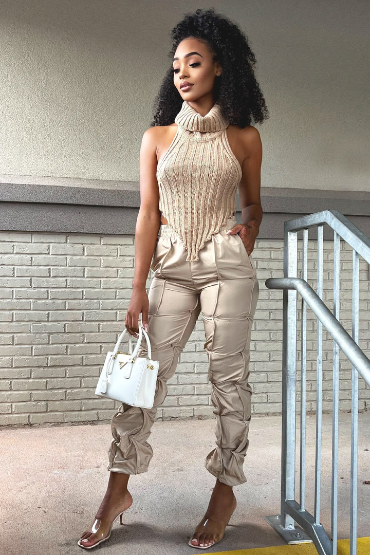 Noir Satin Sculpt Joggers