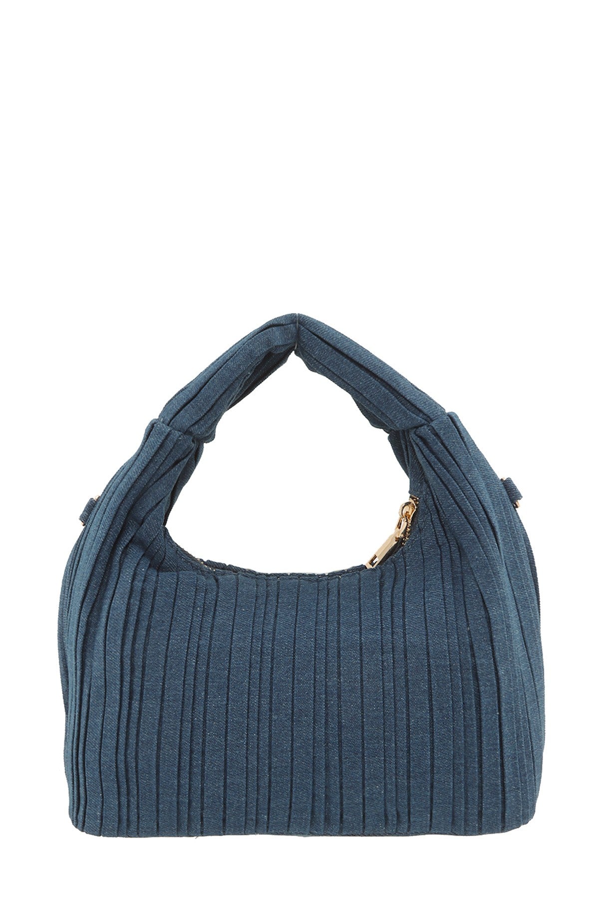 Textured Denim With Handle Crossbody Bag