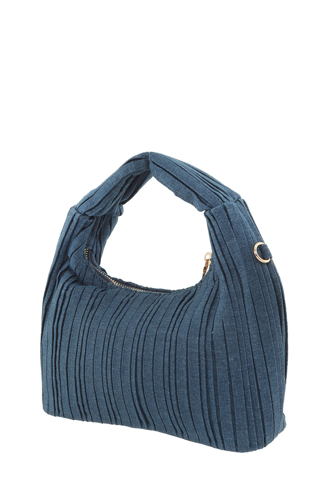 Textured Denim With Handle Crossbody Bag