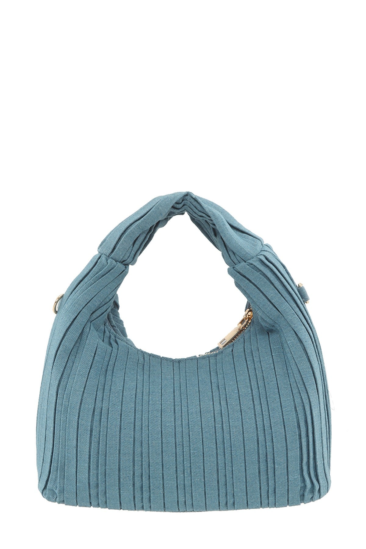 Textured Denim With Handle Crossbody Bag