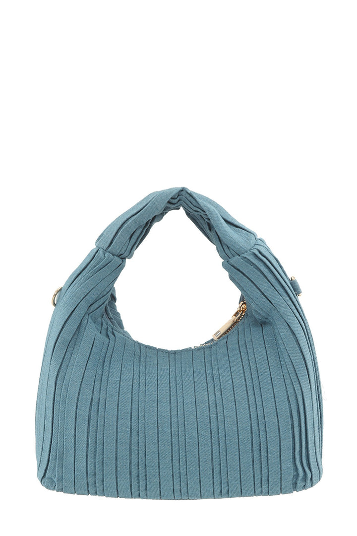 Textured Denim With Handle Crossbody Bag