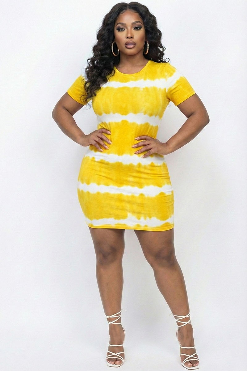 Plus Size Tie-Dye Midi Dress