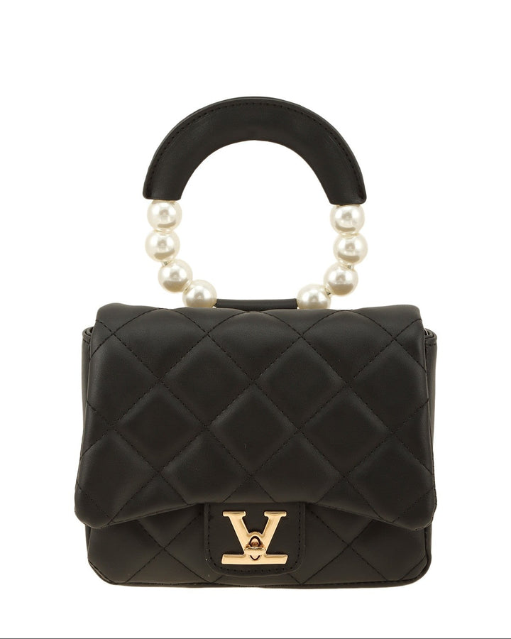 Pearl Handle Quilted Mini Bag
