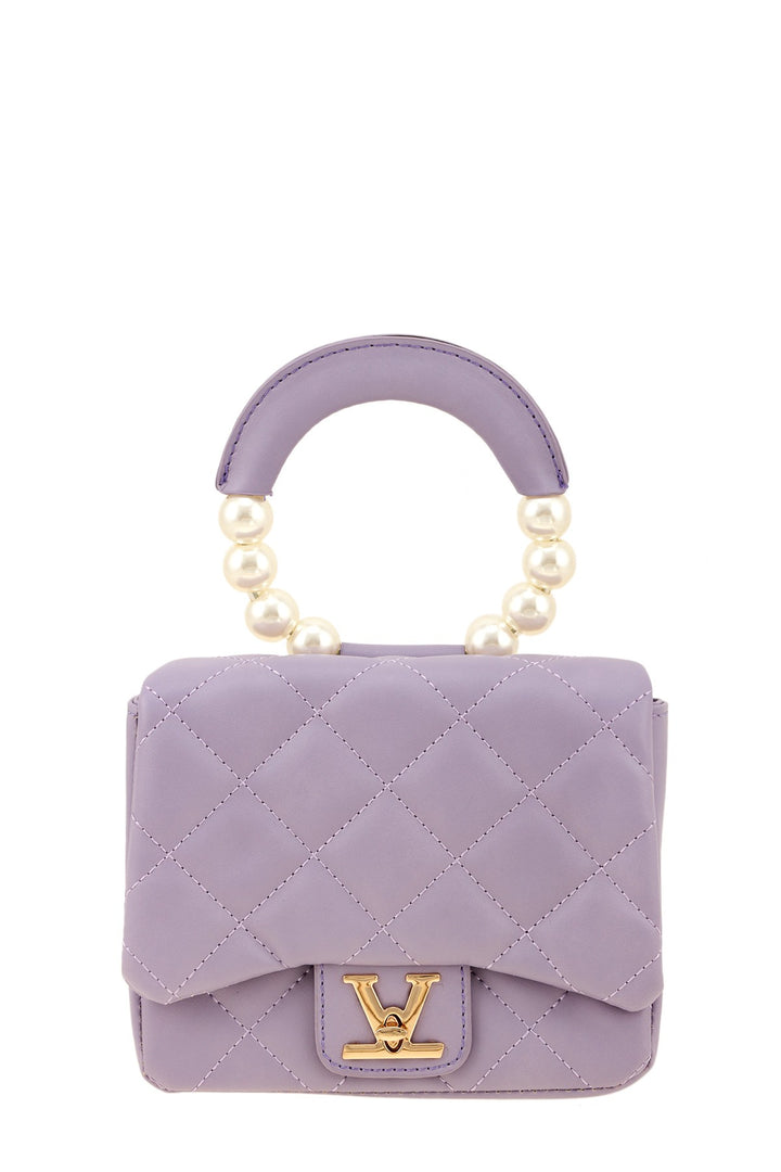 Pearl Handle Quilted Mini Bag