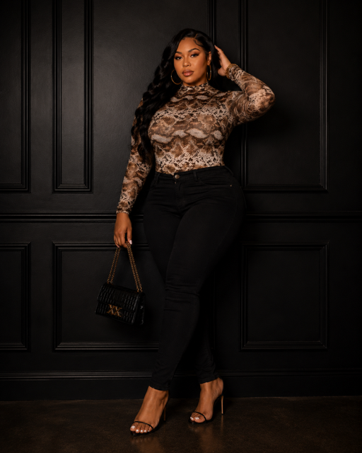 Sultry Sheer Mesh Long Sleeve Top