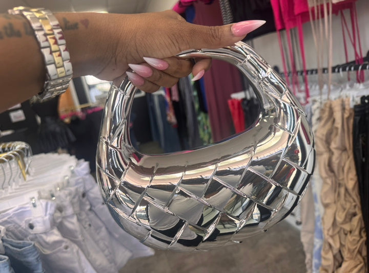 Velvet Noir Silver Luxe Bag