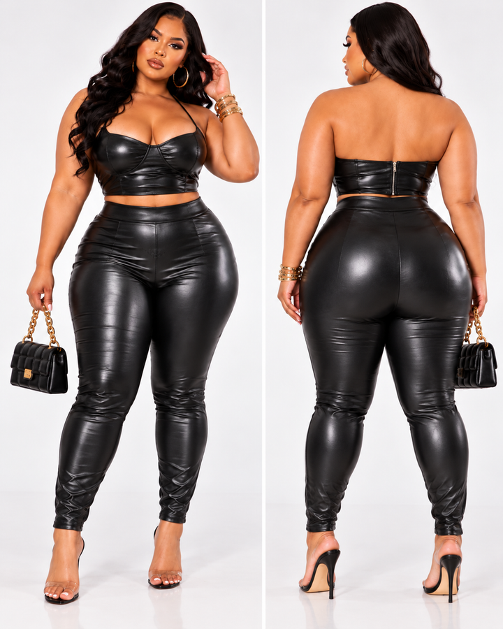Curve Faux Leather Legging