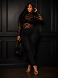 Sultry Sheer Mesh Long Sleeve Top