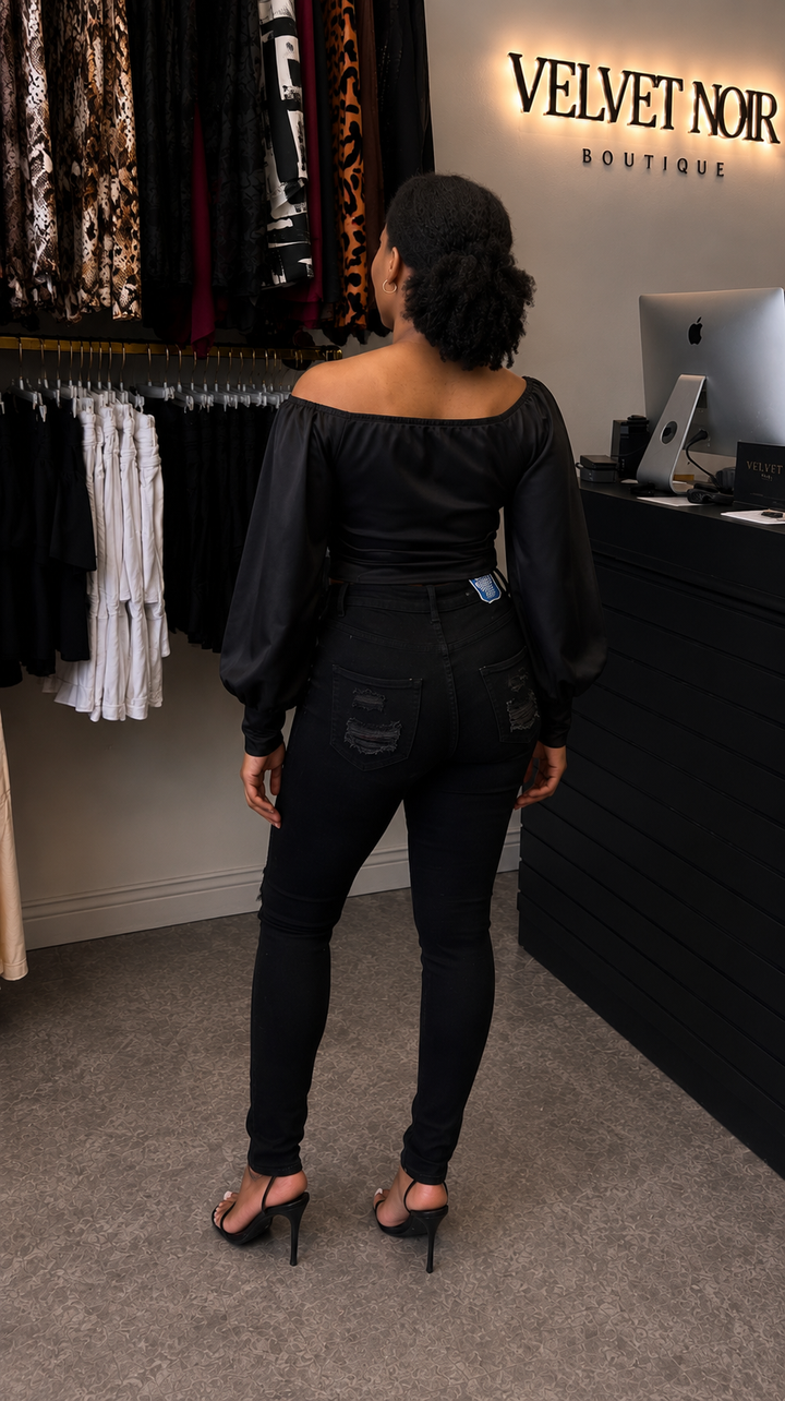 Sliced High Rise Jeans