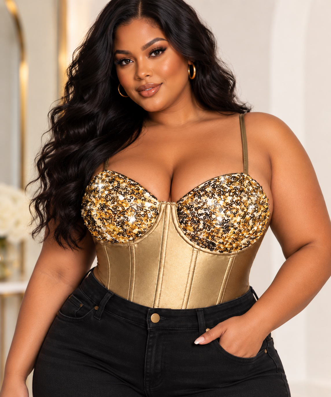CURVE GOLD BODYSUIT