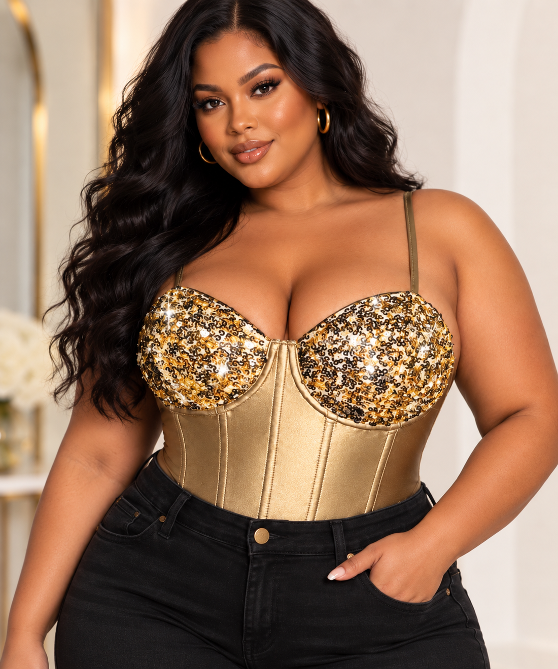 CURVE GOLD BODYSUIT