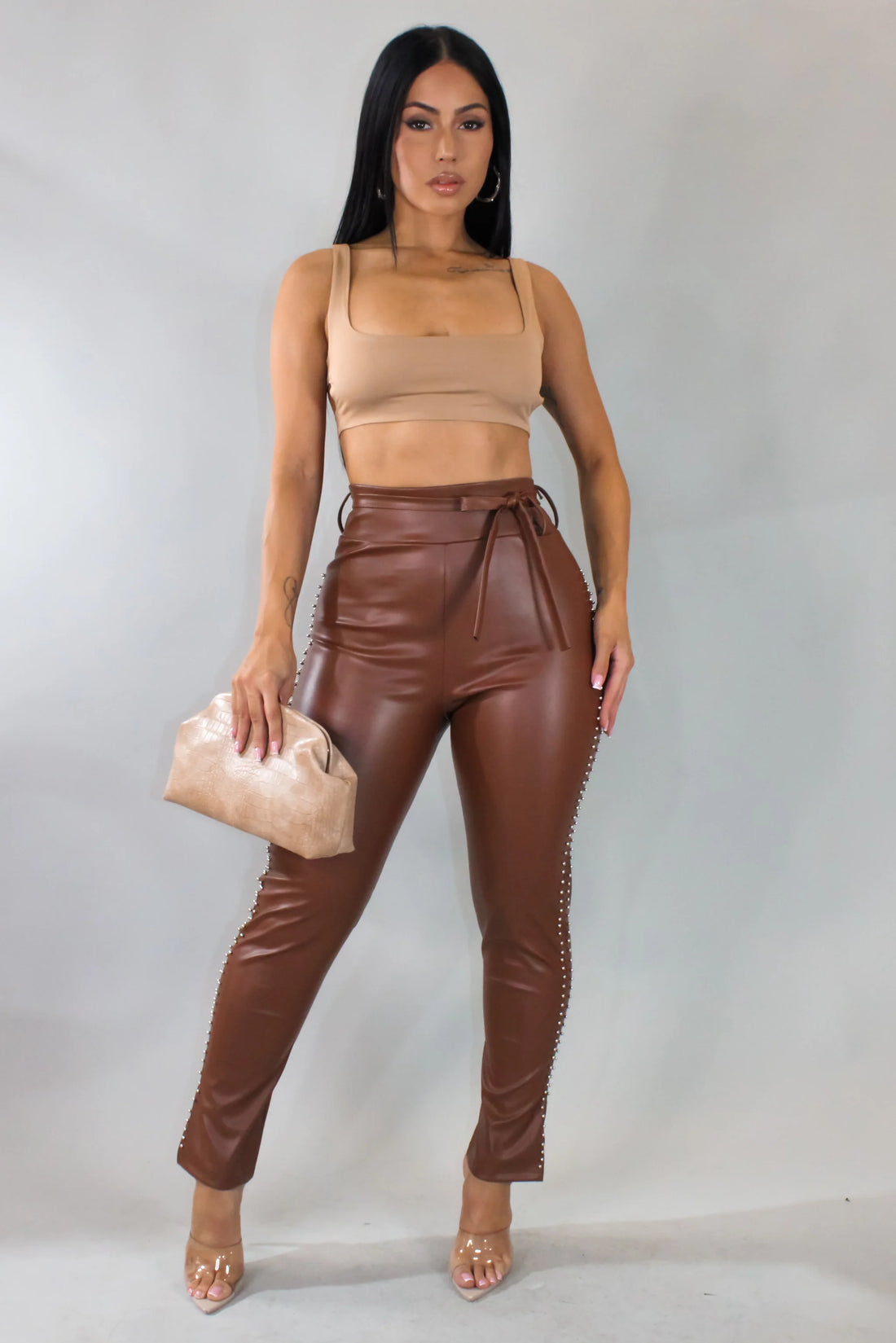 Noir Luxe Studded Pants