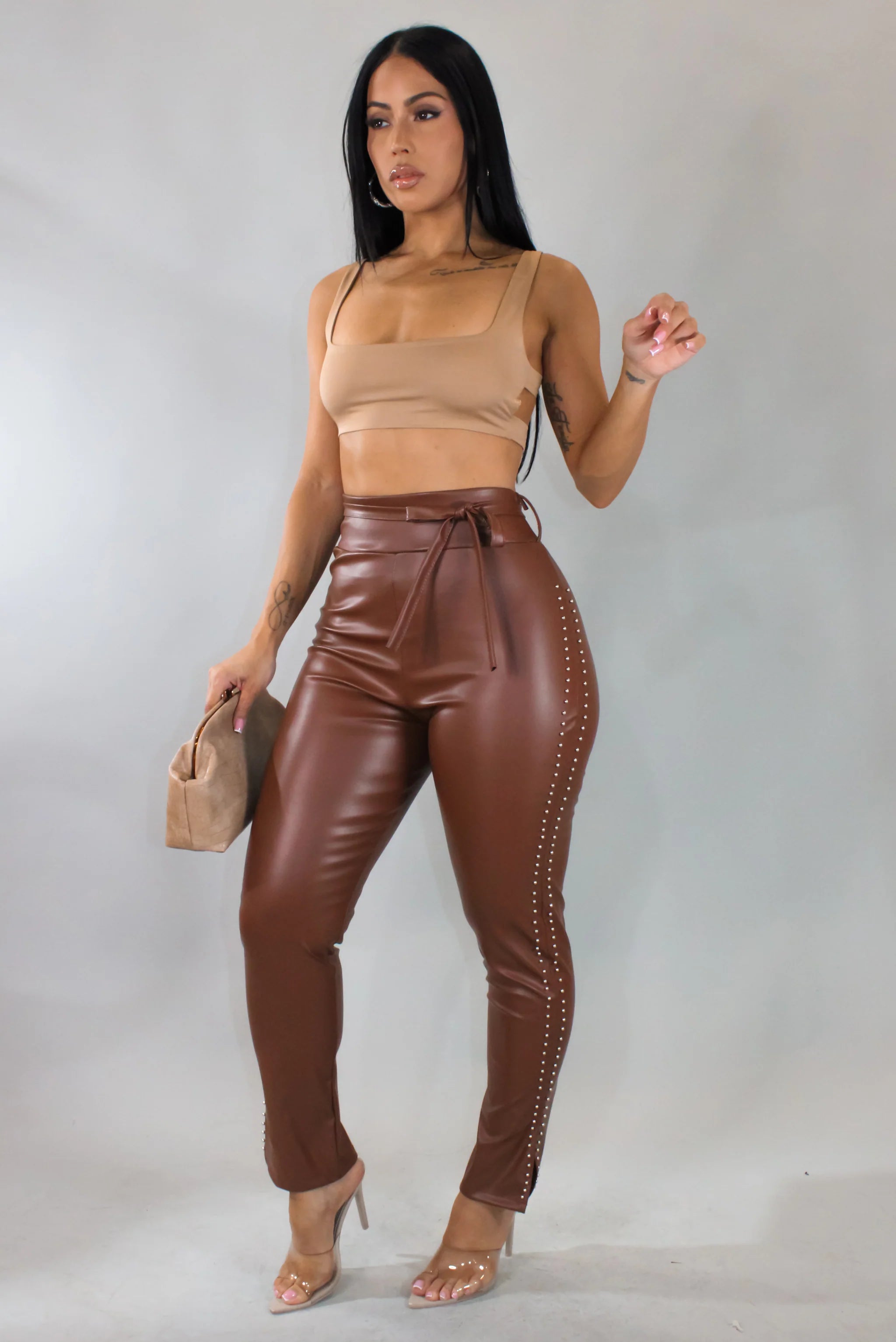 Noir Luxe Studded Pants