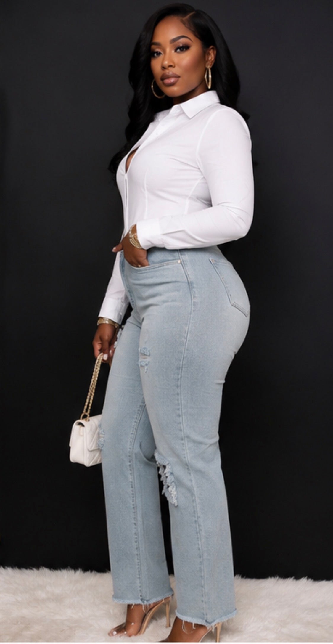 L wash straight leg jean
